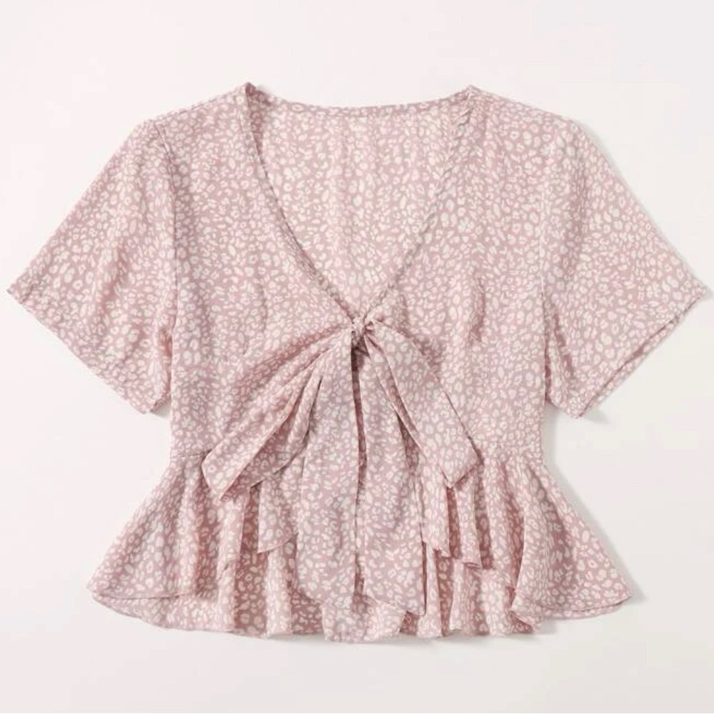 Front Tie Floral Top